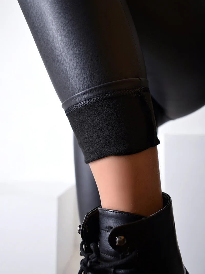 Original Thermal Leather Leggings Shiny