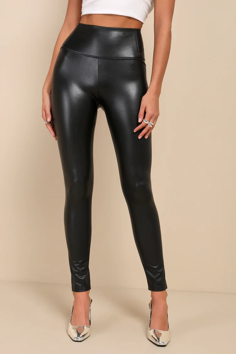 Original Thermal Leather Leggings Shiny