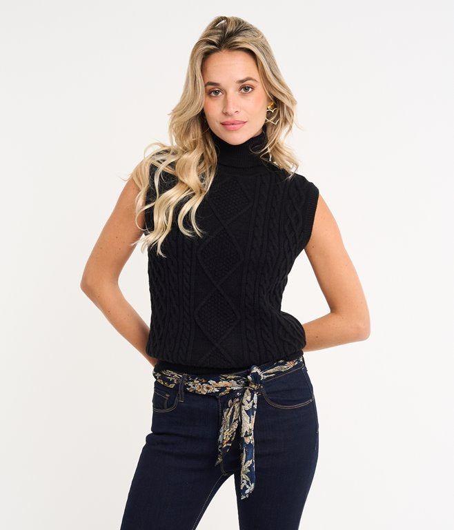 HIGH NECK KNIT VEST