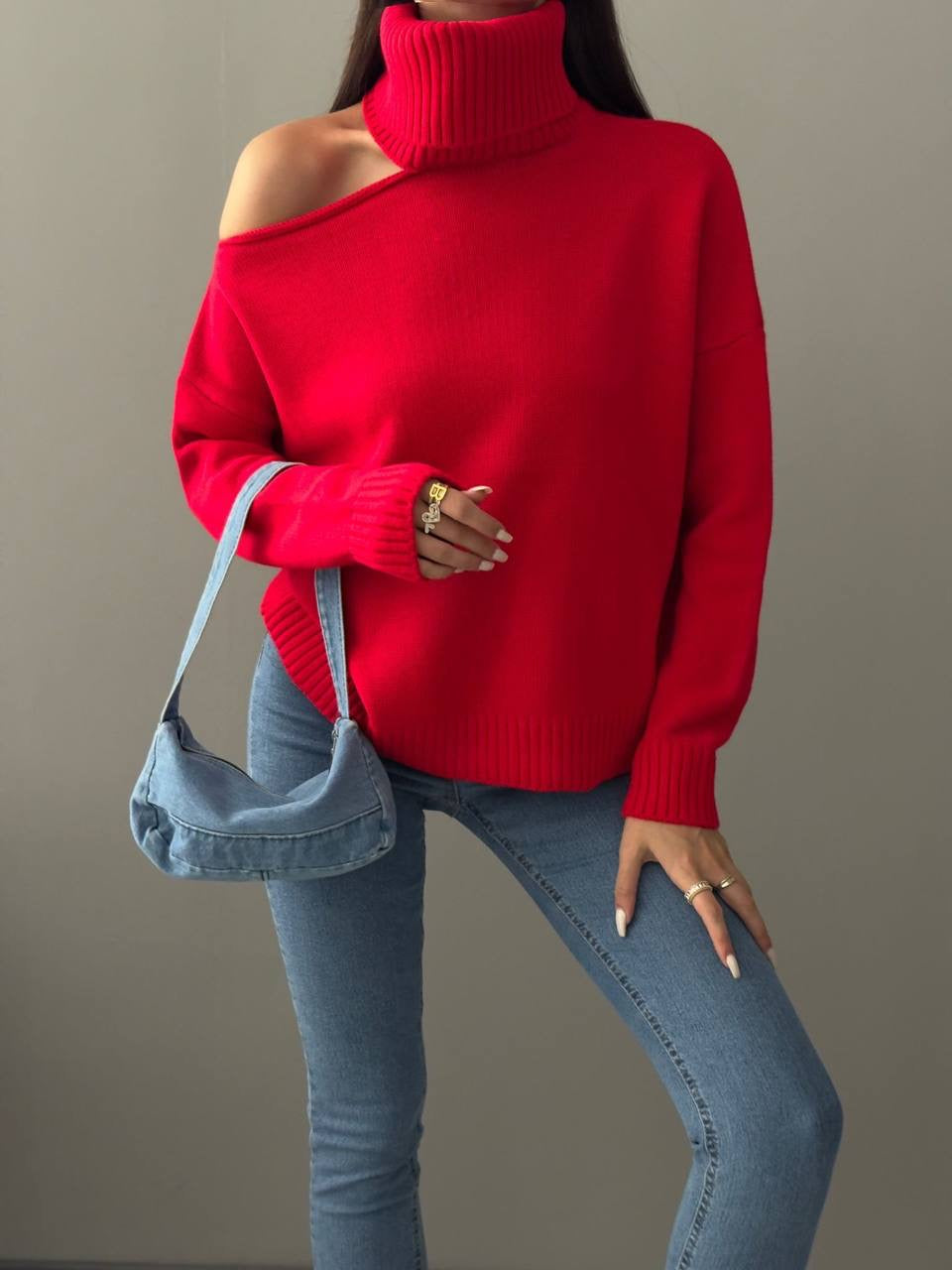 Off The Shoulder Turtleneck