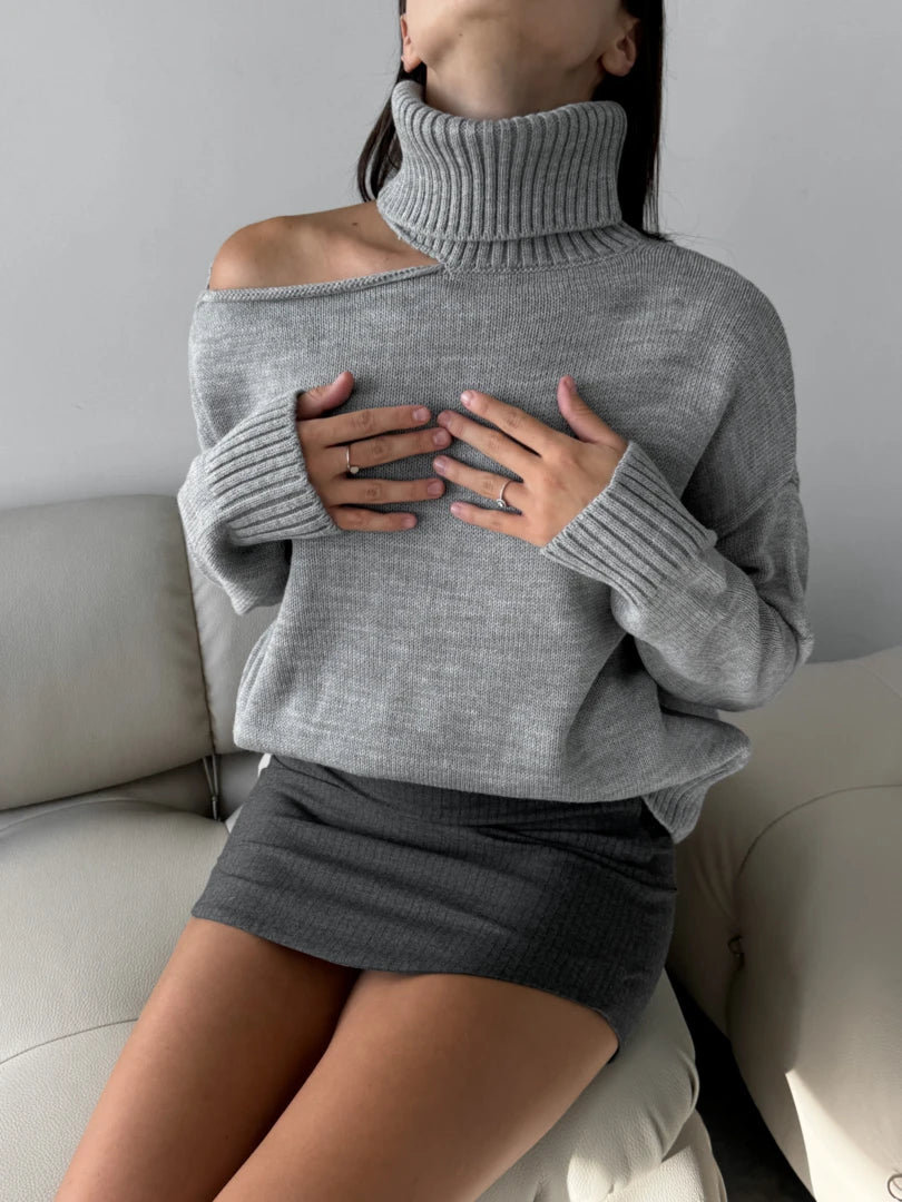 Off The Shoulder Turtleneck