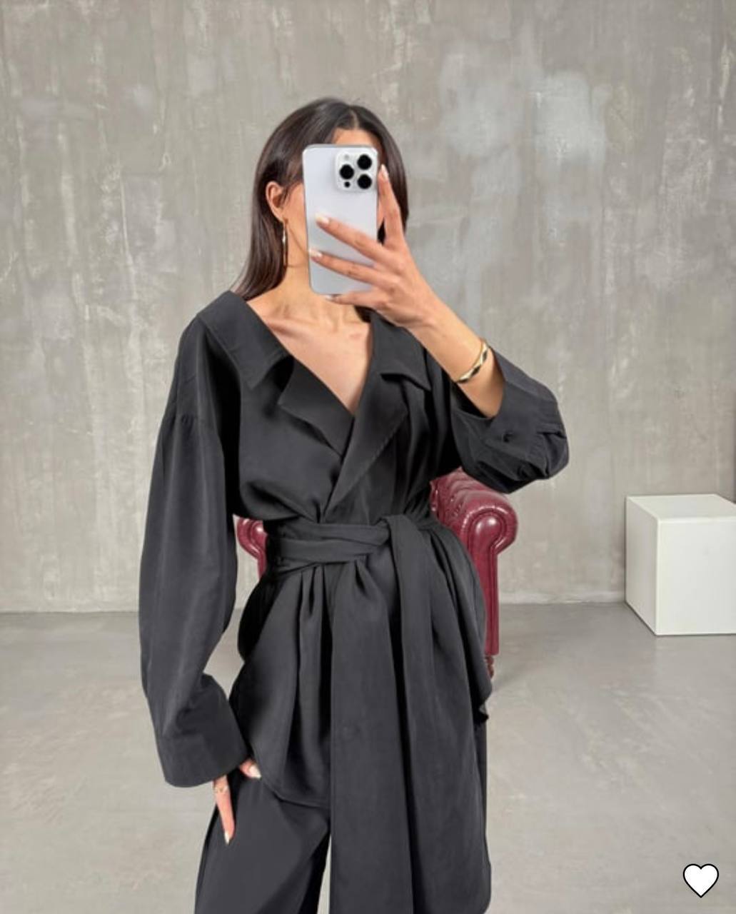 Linen Blend Belted Cardigan Set