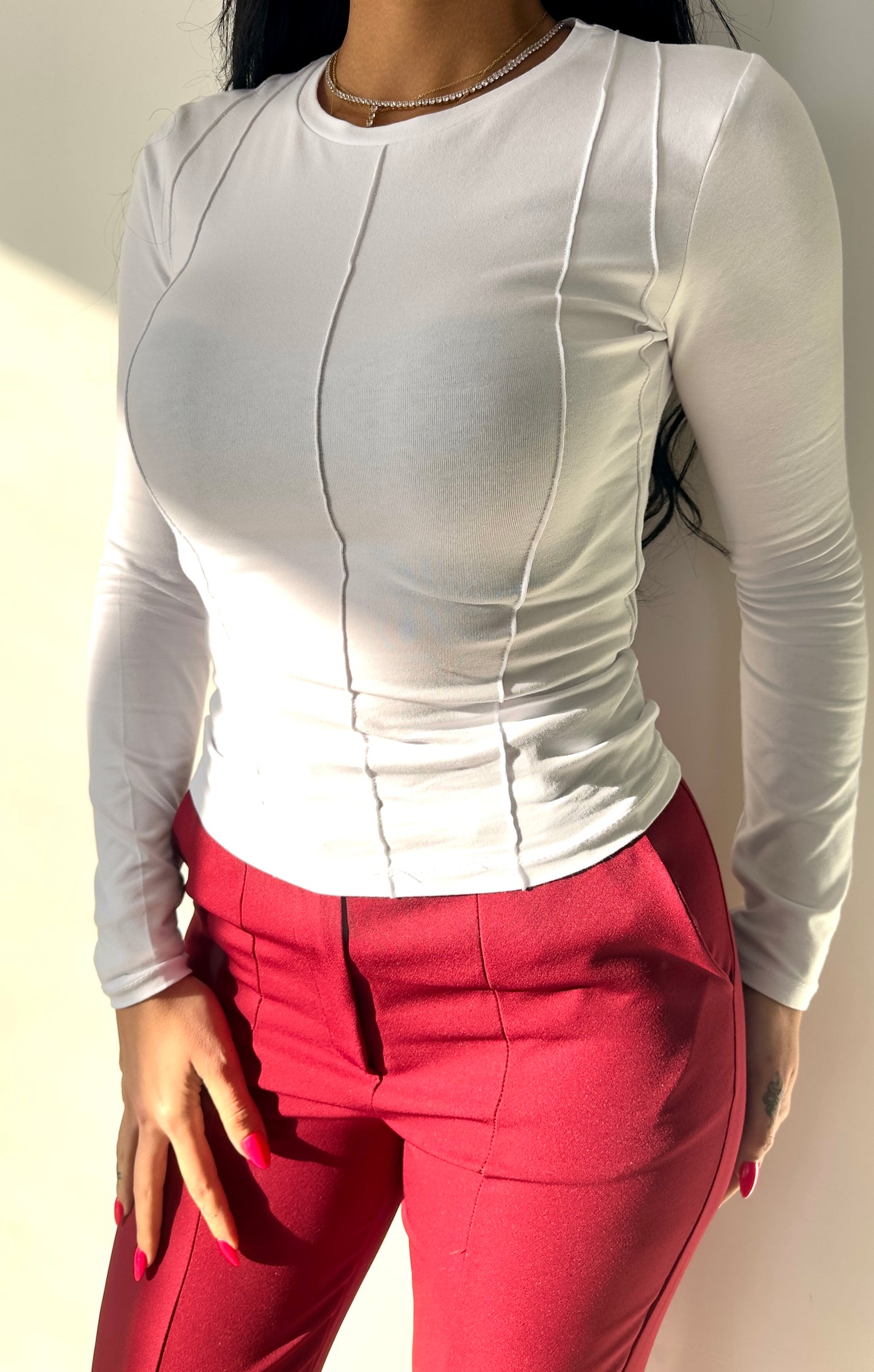 Sculpted Seam Long Sleeve Top