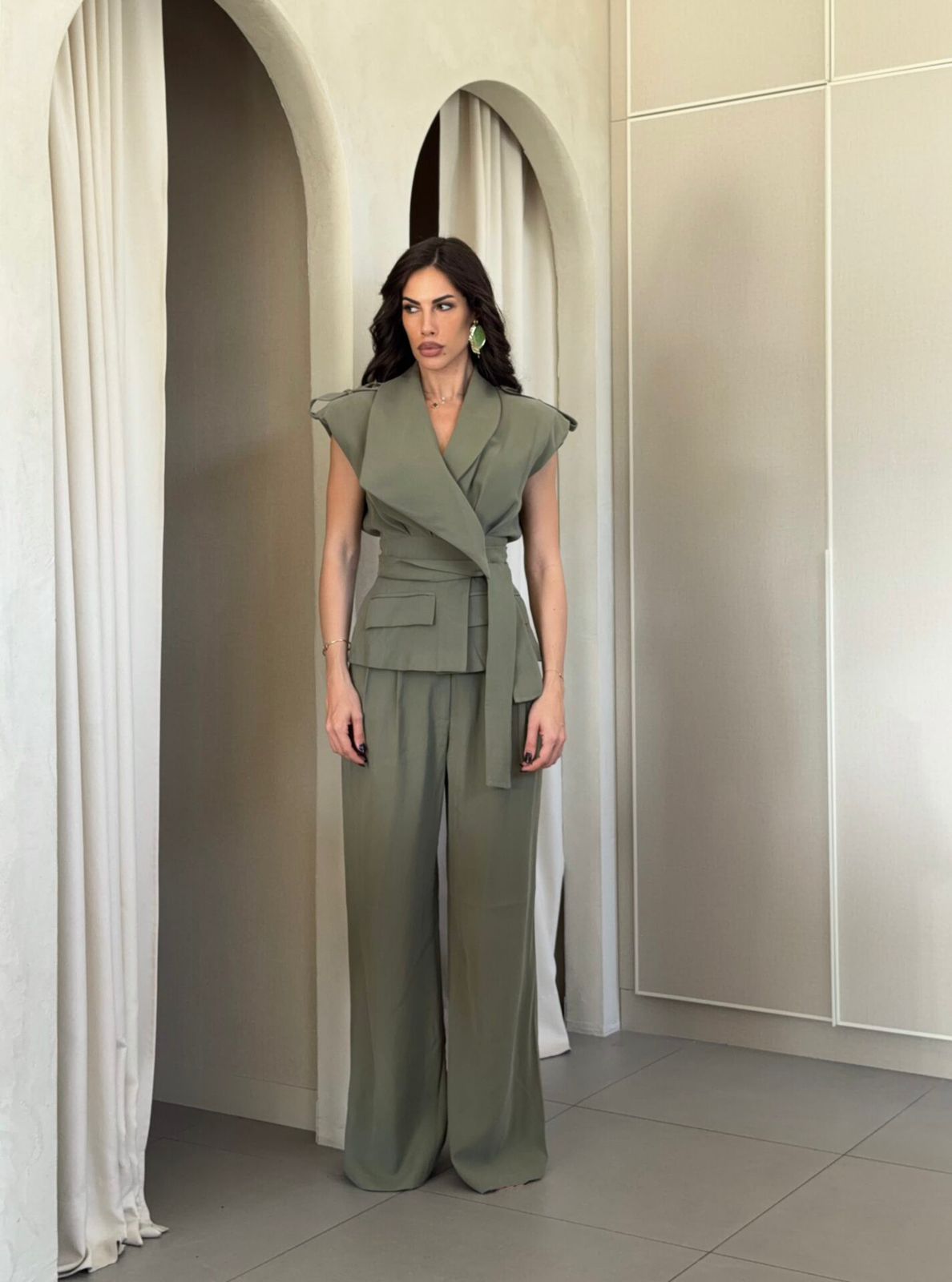 Linen Belted Set