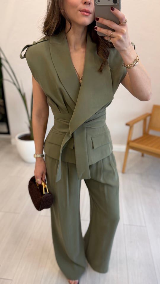 Linen Belted Set