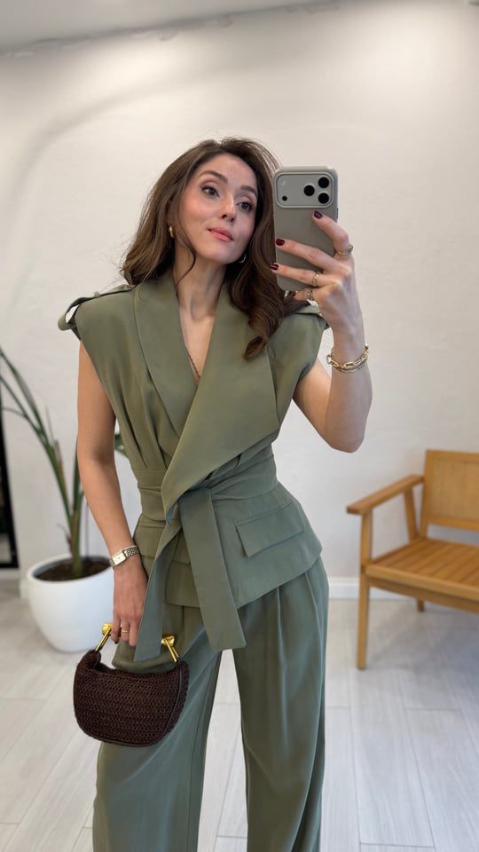 Linen Belted Set